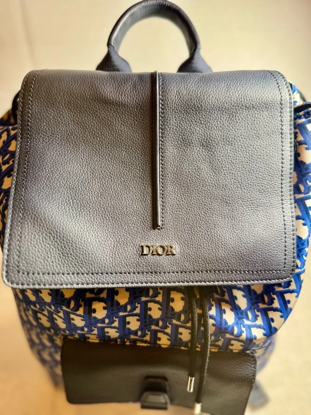 Christian Dior Oblique Backpack Trotter Pattern Backpack Daypack Backpack Ny...